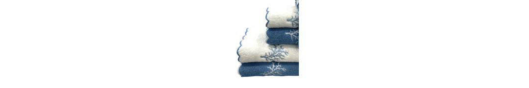Juego de baño Árbol Azul Petróleo: 100% Algodón 550g | Laura Home