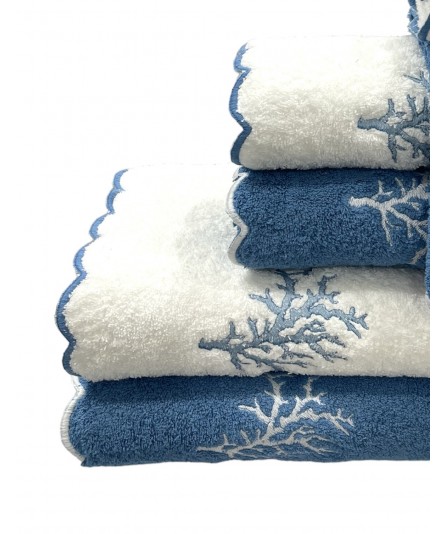 Conjunto de banho Árvore Azul Petróleo: 100% Algodão 550g | Laura Home