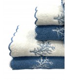 Conjunto de banho Árvore Azul Petróleo: 100% Algodão 550g | Laura Home