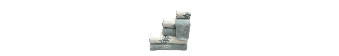 Juego de baño Árbol Verde Água: 100% Algodón 550g | Laura Home