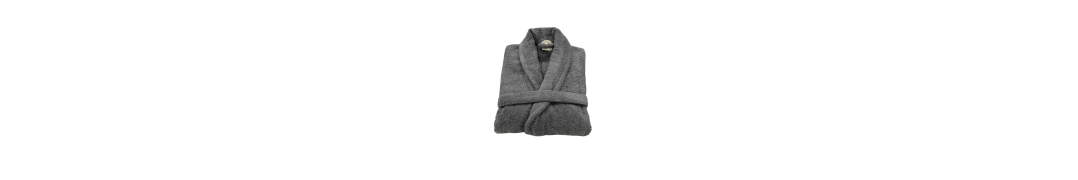 Albornoz Rizo Liso Gris Oscuro 100% Algodón 650g | Laura Home