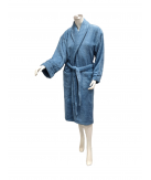 Roupão Felpo Liso Azul 100% Algodão 650g | Laura Home