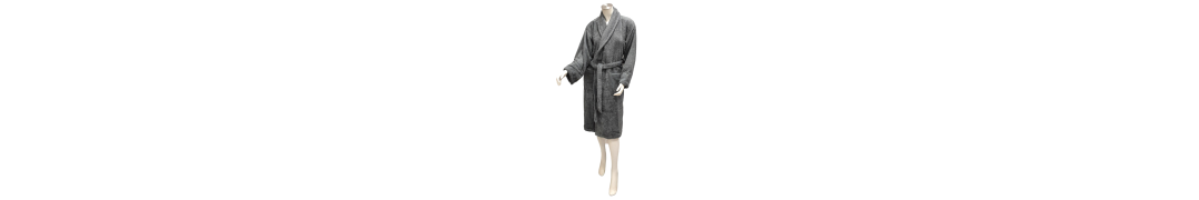 Albornoz Rizo Liso Gris Oscuro 100% Algodón 650g | Laura Home