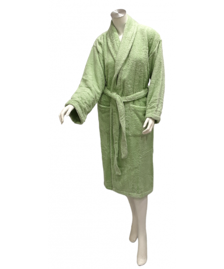 Albornoz Riso Liso Verde Seco 100% Algodón 650g | Laura Home