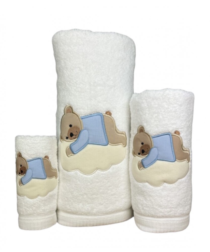 Juego de Baño Oso Nube Blanco 100% Algodón | Laura Home