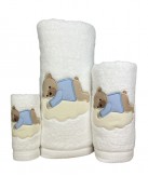 Jogo de banho urso nuvem branco 100% algodão | Laura Home