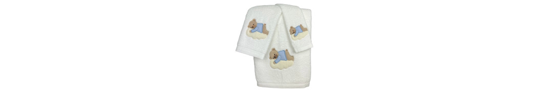 Juego de Baño Oso Nube Blanco 100% Algodón | Laura Home