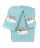 Juego de Baño Oso Nube Verde Agua 100% Algodón | Laura Home