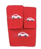Jogo de Banho Carro Vermelho 100% algodão | Laura Home
