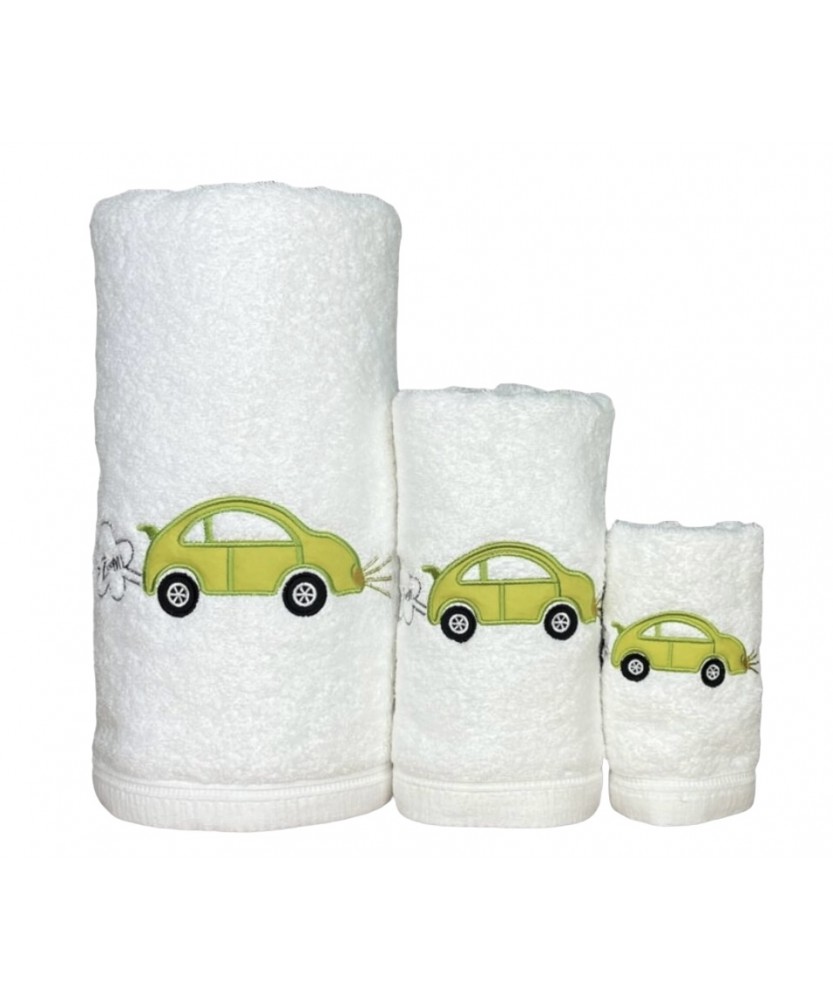 Juego de Baño Coche Blanco 100% Algodón | Laura Home