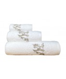 Juego de Baño Blanco Letra M 100% Algodón | Laura Home