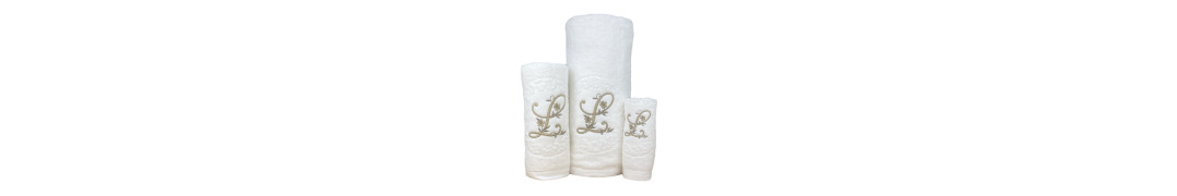 Juego de Baño Blanco Letra L 100% Algodón | Laura Home