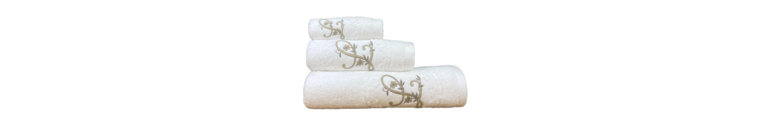 Juego de Baño Blanco Letra L 100% Algodón | Laura Home