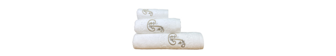 Juego de Baño Blanco Letra P 100% Algodón | Laura Home