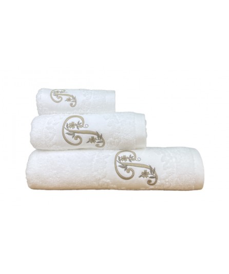 Jogo de Banho Branco Letra P 100% Algodão | Laura Home