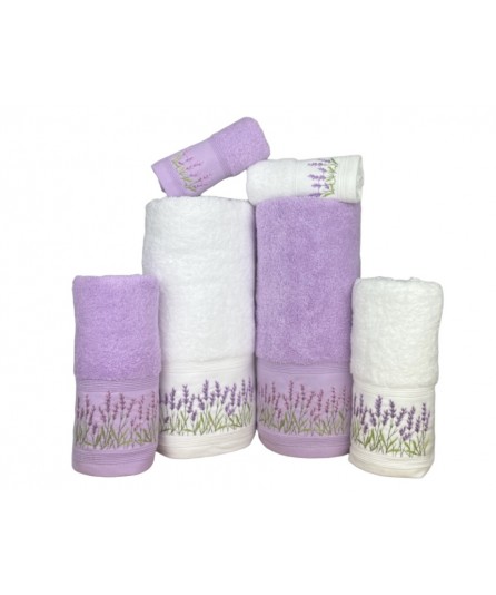 Conjunto de banho Lavanda Lilás: 100% Algodão 550g | Laura Home