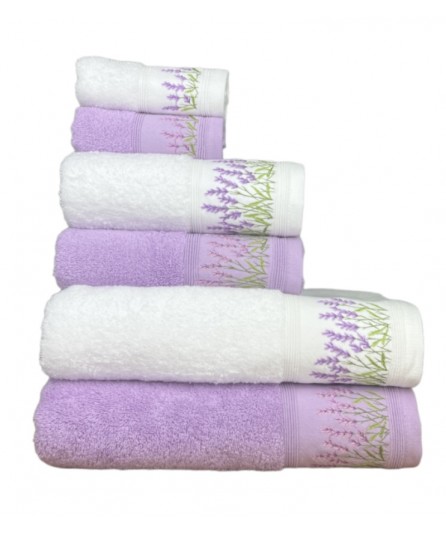 Conjunto de banho Lavanda Lilás: 100% Algodão 550g | Laura Home