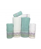 Conjunto de banho Lavanda Verde Água: 100% Algodão 550g | Laura Home