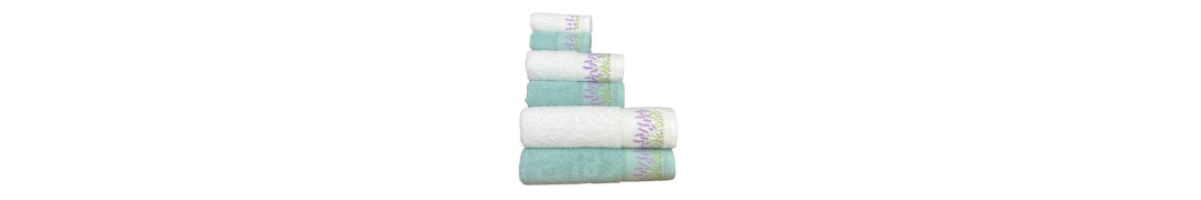 Conjunto de banho Lavanda Verde Água: 100% Algodão 550g | Laura Home