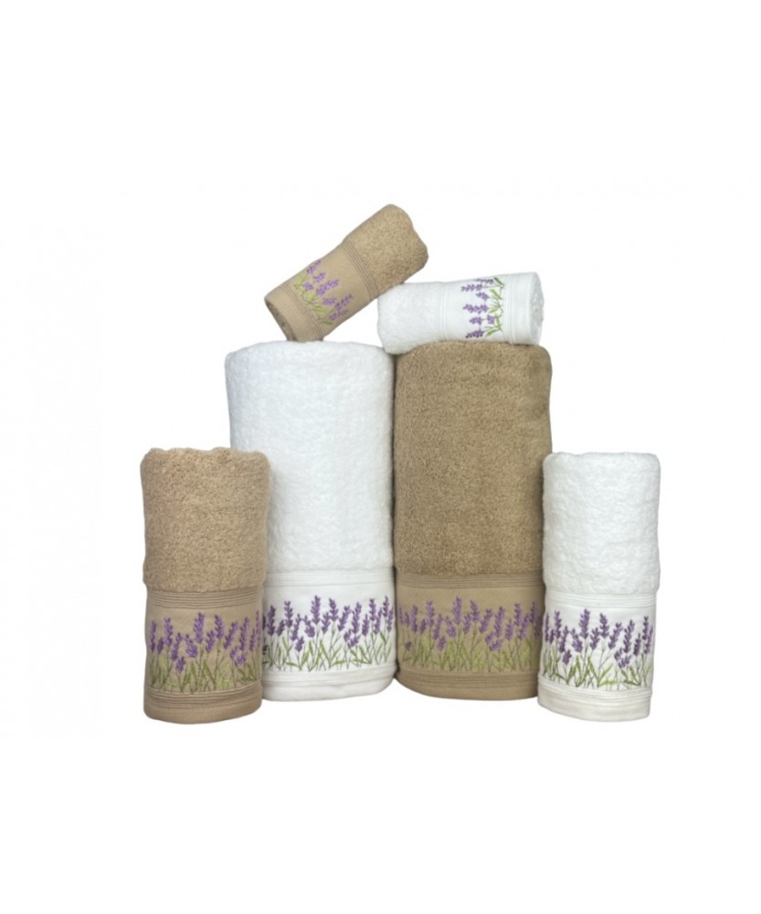 Conjunto de banho Lavanda Camel: 100% Algodão 550g | Laura Home