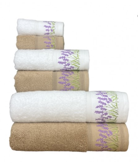 Conjunto de banho Lavanda Camel: 100% Algodão 550g | Laura Home