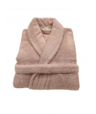 Albornoz Riso Liso Rosa Seco 100% Algodón 650g | Laura Home
