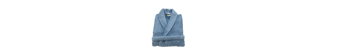 Albornoz Rizo Azul 100% Algodón 650g | Laura Home