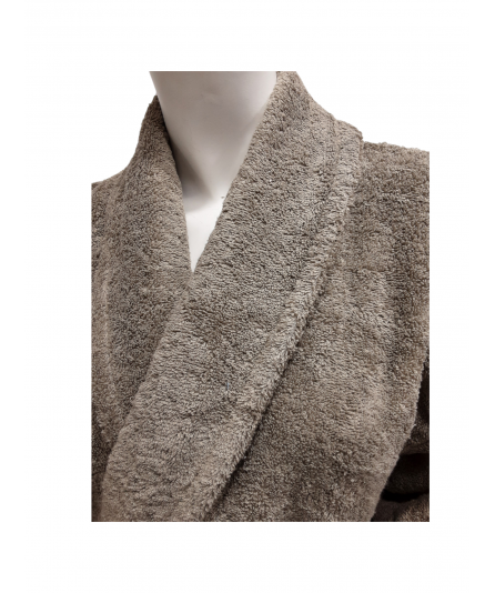 Albornoz Riso Liso Taupe 100% Algodón 650g | Laura Home