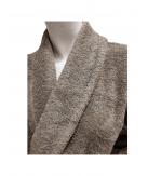 Albornoz Riso Liso Taupe 100% Algodón 650g | Laura Home