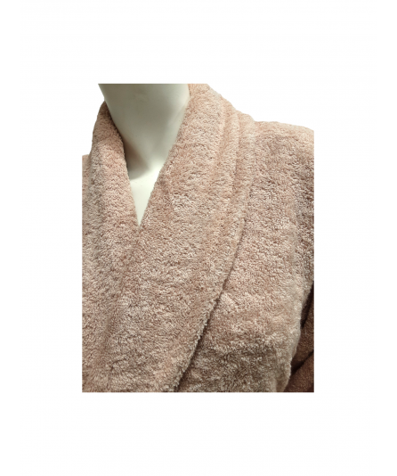 Albornoz Riso Liso Rosa Seco 100% Algodón 650g | Laura Home