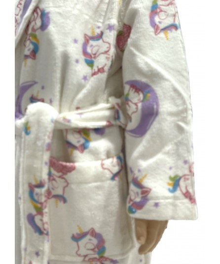 Albornoz Rizo Unicornio 100% Algodón Infantil | Laura Home
