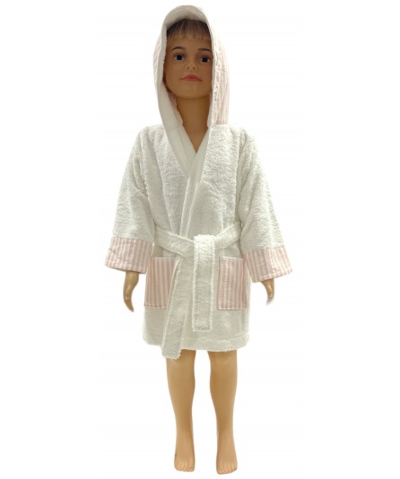 Albornoz Matilde Rosa 100% Algodón infantil | Laura Home