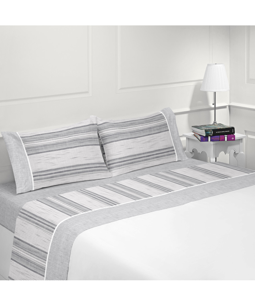 Jogo de Cama Flanela Pacífico Cinza