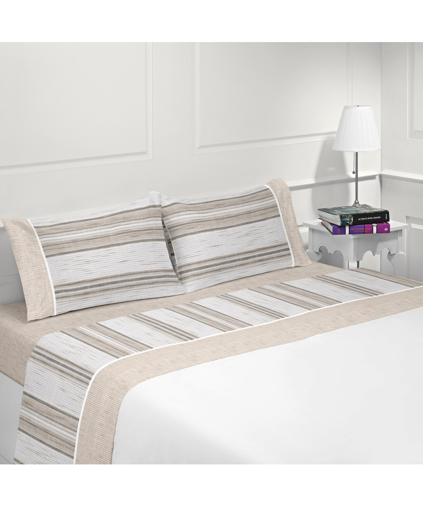 Juego de Cama Flanela Pacífico Beige