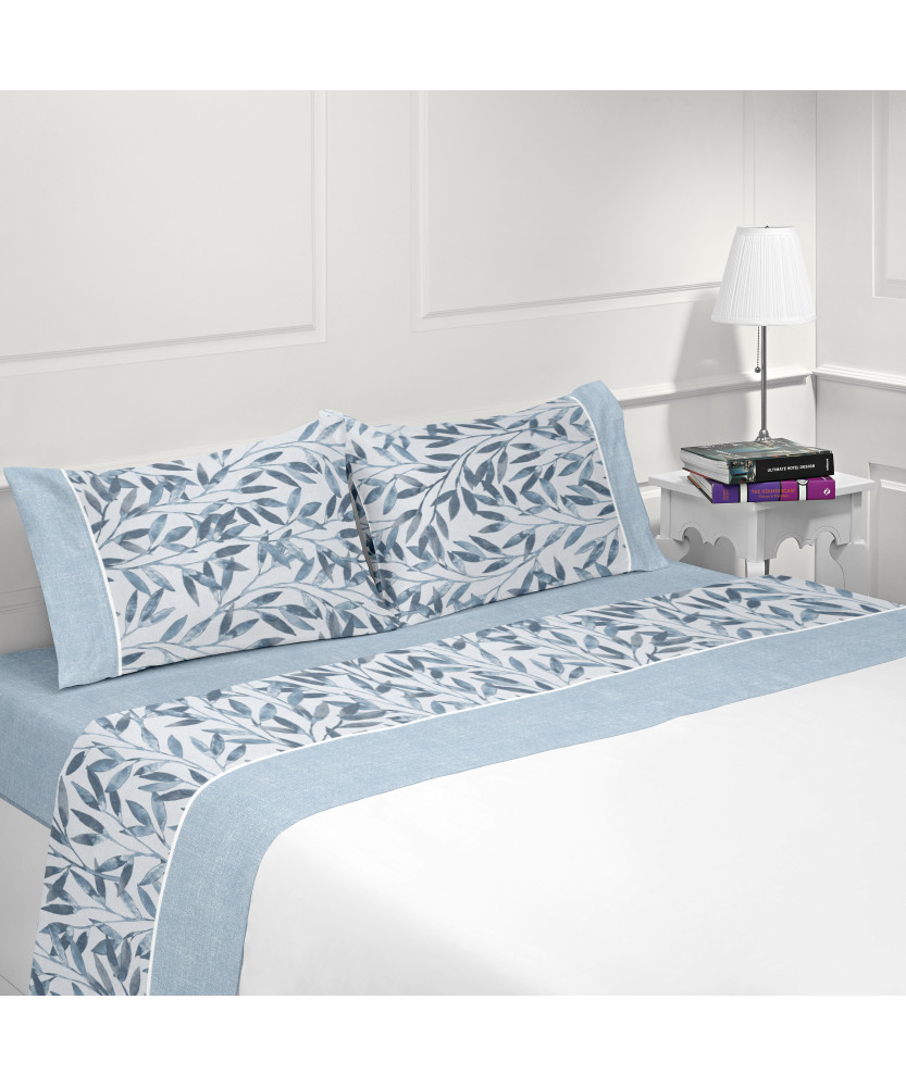 Juego de Cama Flanela Indico Azul