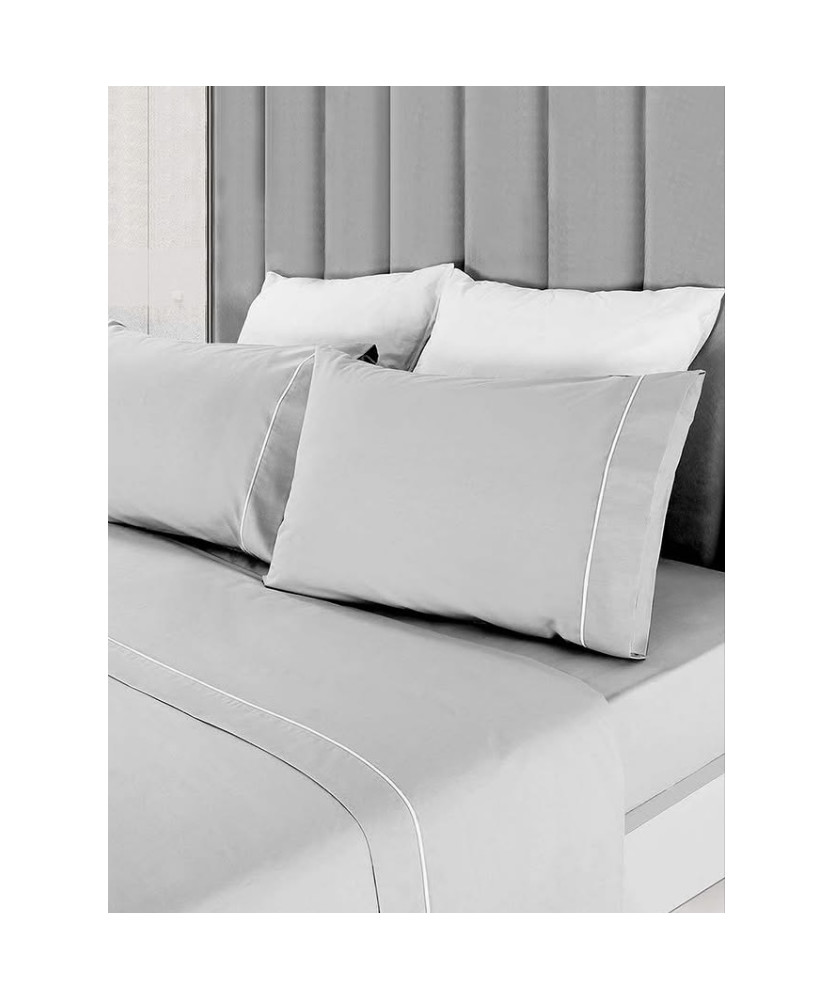 Juego de Cama Flanela Liso Gris