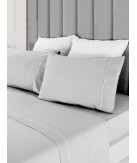 Juego de Cama Flanela Liso Gris