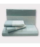 Juego de Cama Flanela Rayas Verde Água
