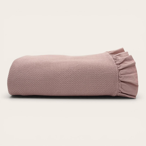 Manta Cefalù Rosa 100% Algodão | Laura Home