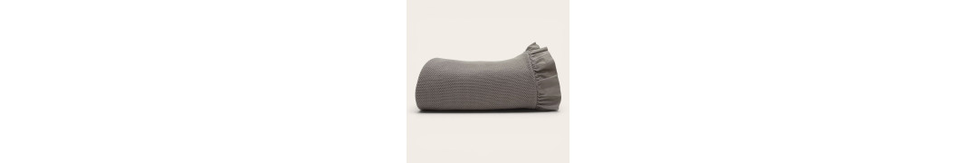 Manta Cefalù Taupe 100% Algodão | Laura Home