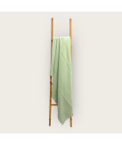 Manta Chenille Verde Claro em Algodão com Franjas | Laura Home