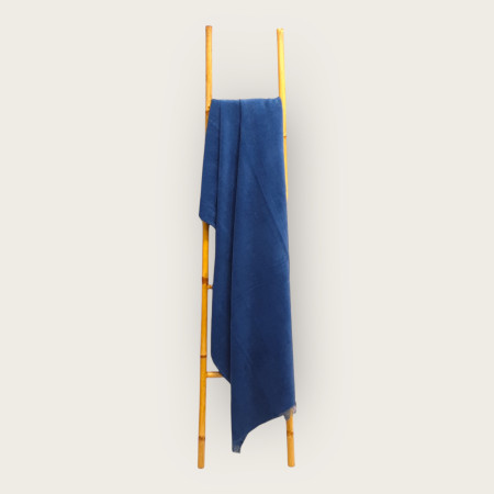 Manta Chenille Azul em Algodão com Franjas | Laura Home
