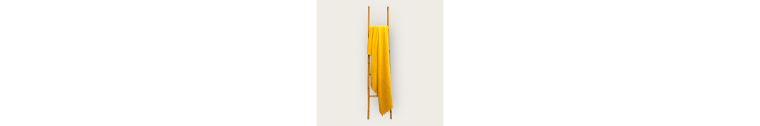 Manta Chenille Amarela em Algodão com Franjas | Laura Home