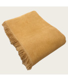 Manta Chenille Dourada em Algodão com Franjas | Laura Home