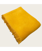 Manta Chenille Amarela em Algodão com Franjas | Laura Home