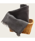 Manta Chenille Cinzento Escuro em Algodão com Franjas | Laura Home