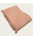 Manta Chenille Rosa em Algodão com Franjas | Laura Home