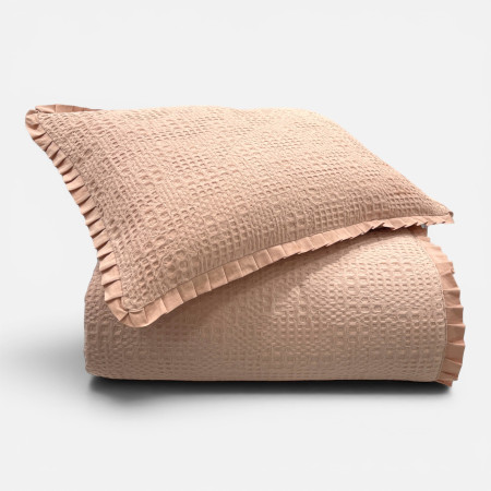 Edredón Tana Rosa 100% Algodón Textura Waffle | Laura Home