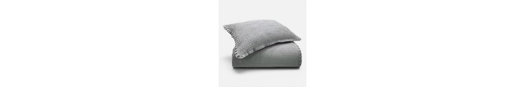 Edredão Tana Cinzento 100% Algodão Textura Waffle | Laura Home