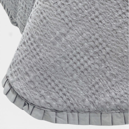 Edredão Tana Cinzento 100% Algodão Textura Waffle | Laura Home
